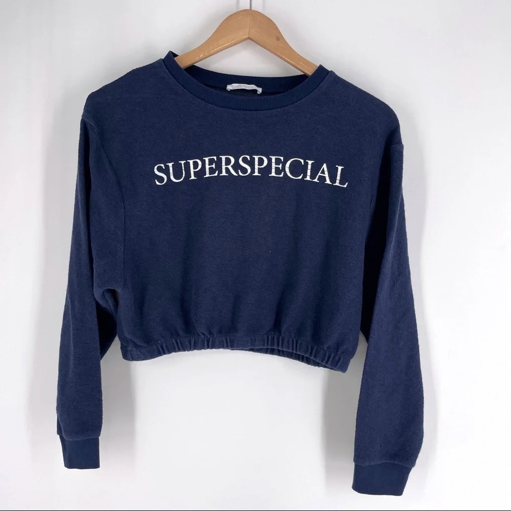 Zara Superspecial Cropped Sweatshirt Size …